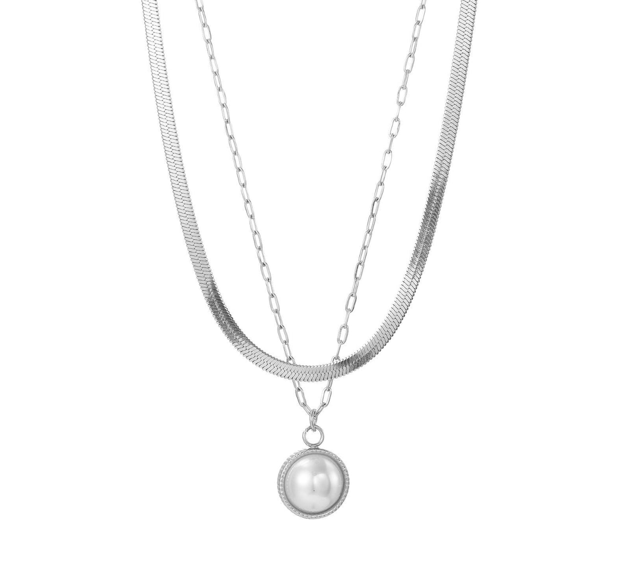 STOP&GO-Collana doppia snake e Perla