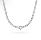 Collana tennis cuore con cursore