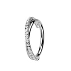 Piercing Cerchio Clicker Barra incrociato con zirconi