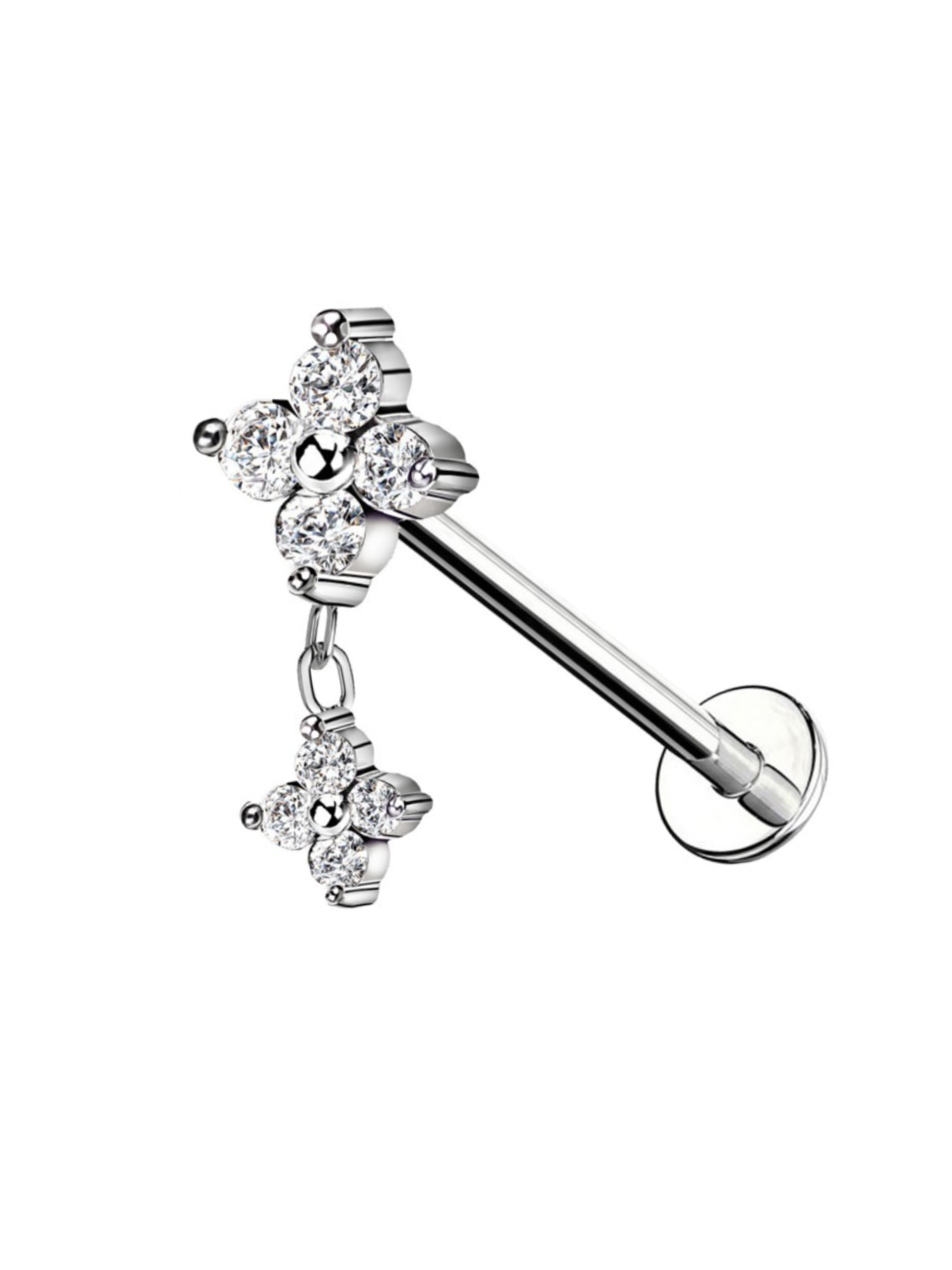 Piercing Fior di Quattro zirconi
