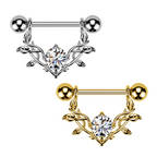 Piercing Nipple Rami Spinati con Zircone