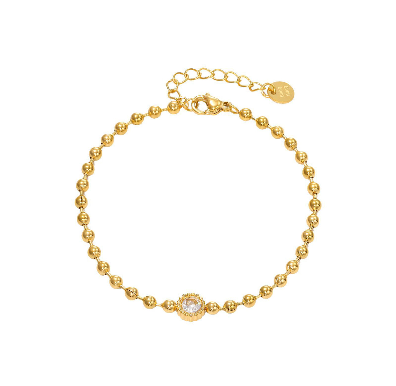 Bracciale a sfere zircone cerchio