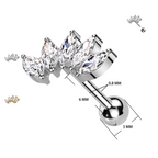 Piercing 5 petali di loto