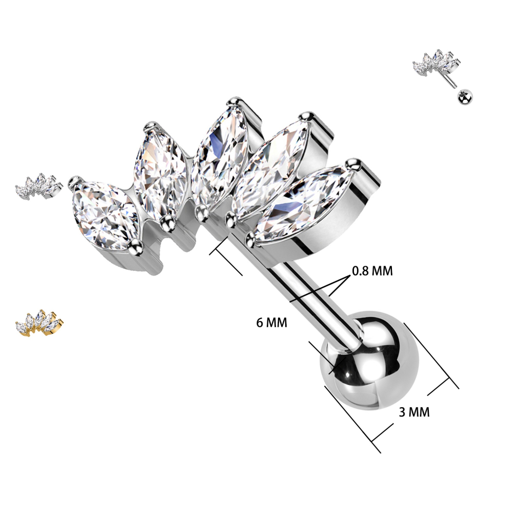 Piercing 5 petali di loto