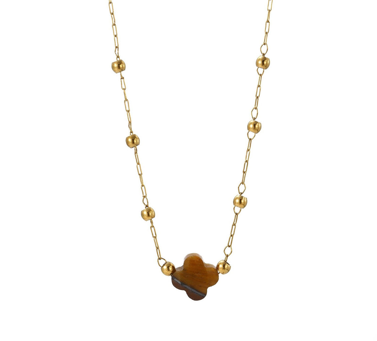 Collana pietra naturale - Quadrifoglio
