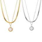 STOP&GO-Collana doppia snake e Perla