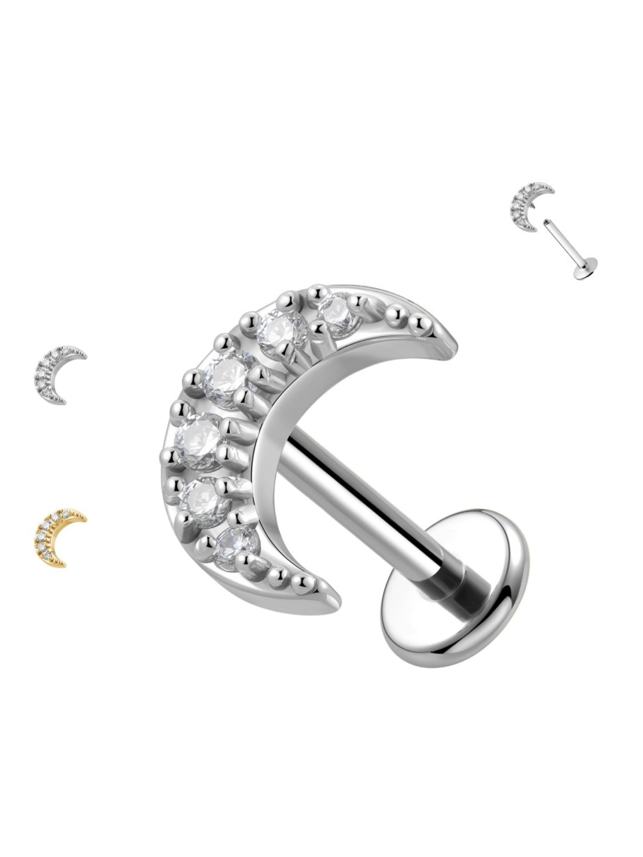 Piercing Mezzaluna con Zirconi