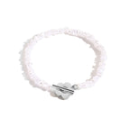 STOP&GO-Bracciale a perle fiore e barra