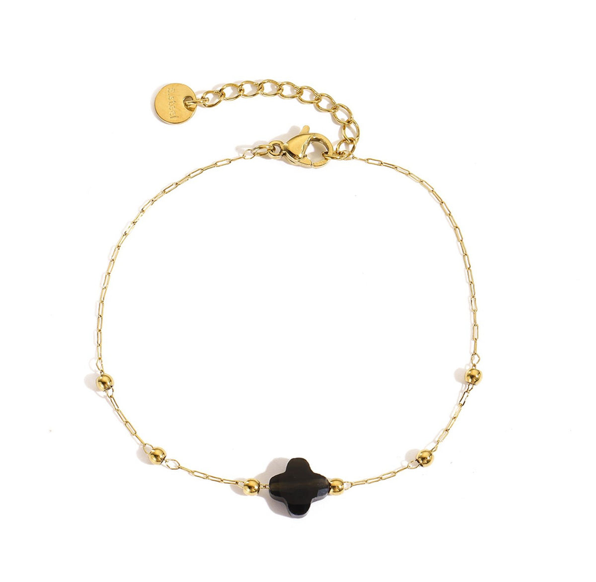 Bracciale Pietra Naturale - Monoquadrifoglio