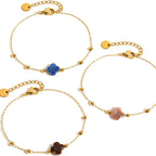 Bracciale Pietra Naturale - Monoquadrifoglio