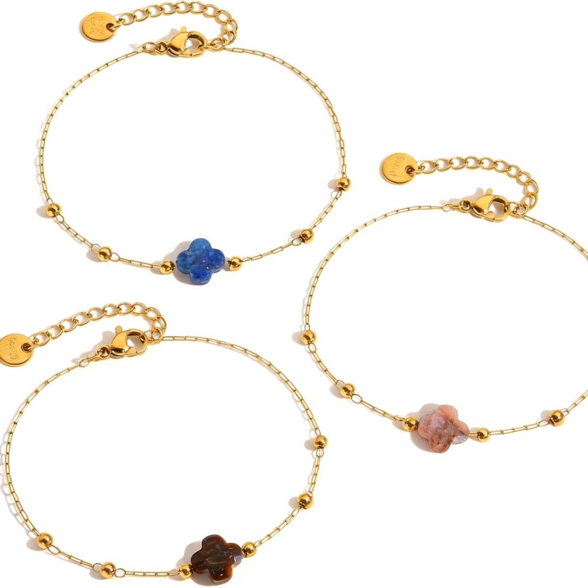 Bracciale Pietra Naturale - Monoquadrifoglio