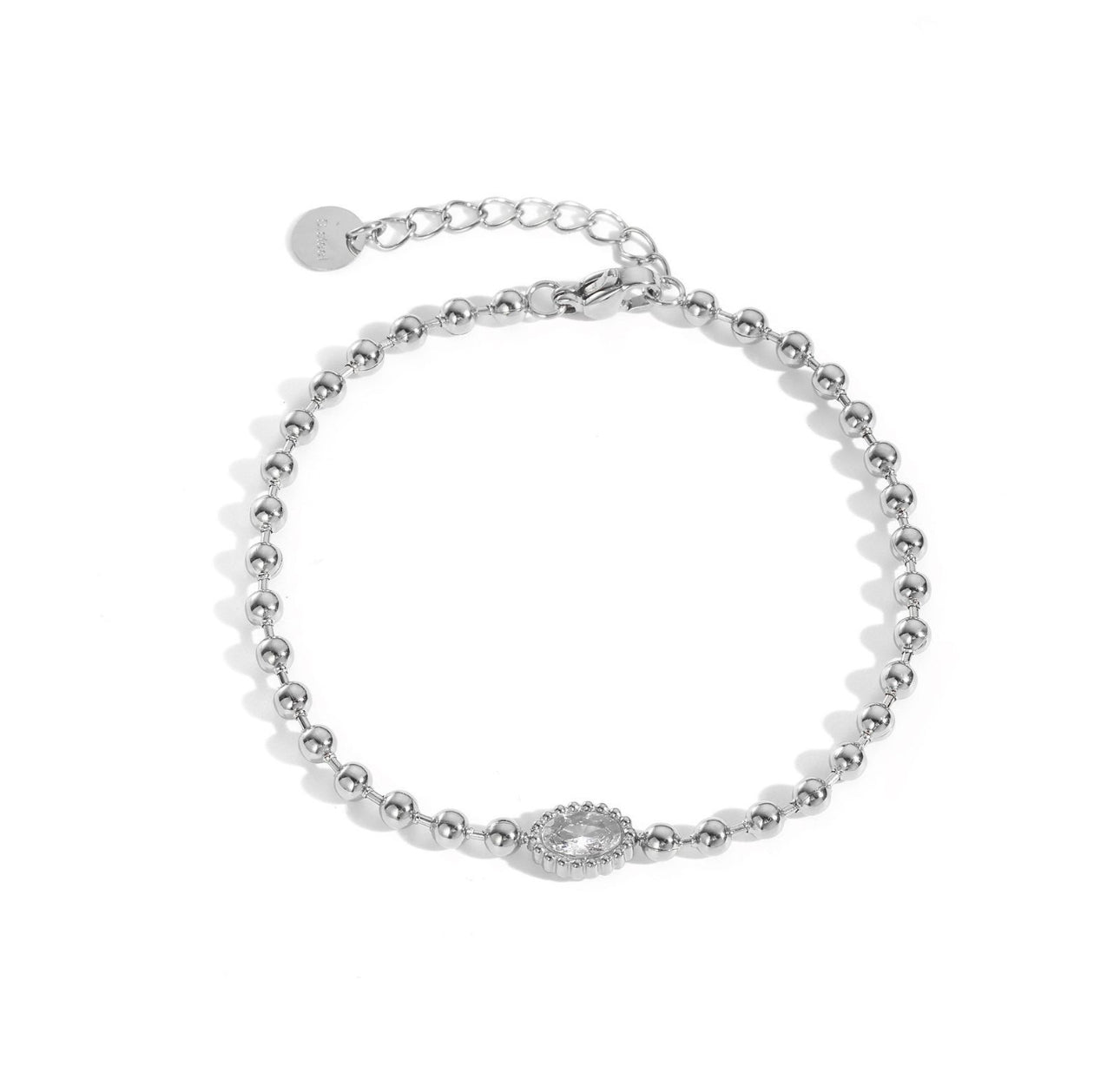Bracciale a sfere zircone ovale