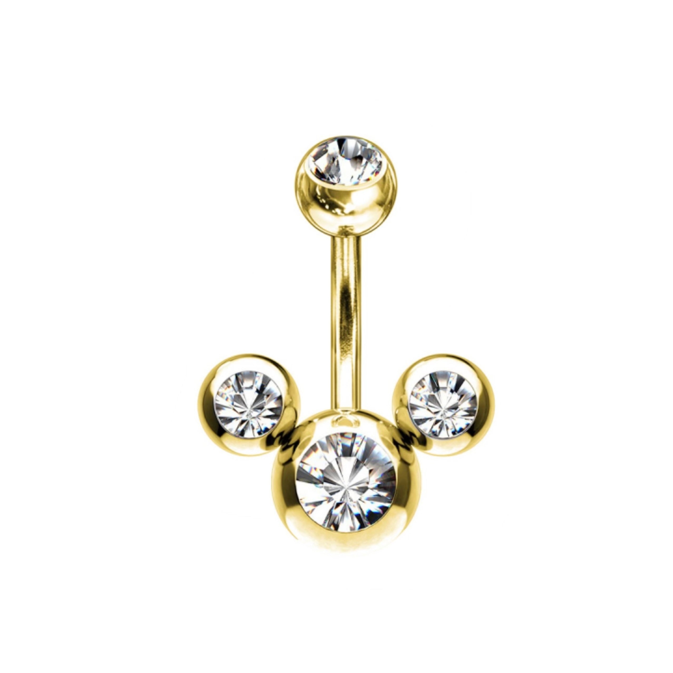 Piercing Ombelico Tris Zircone