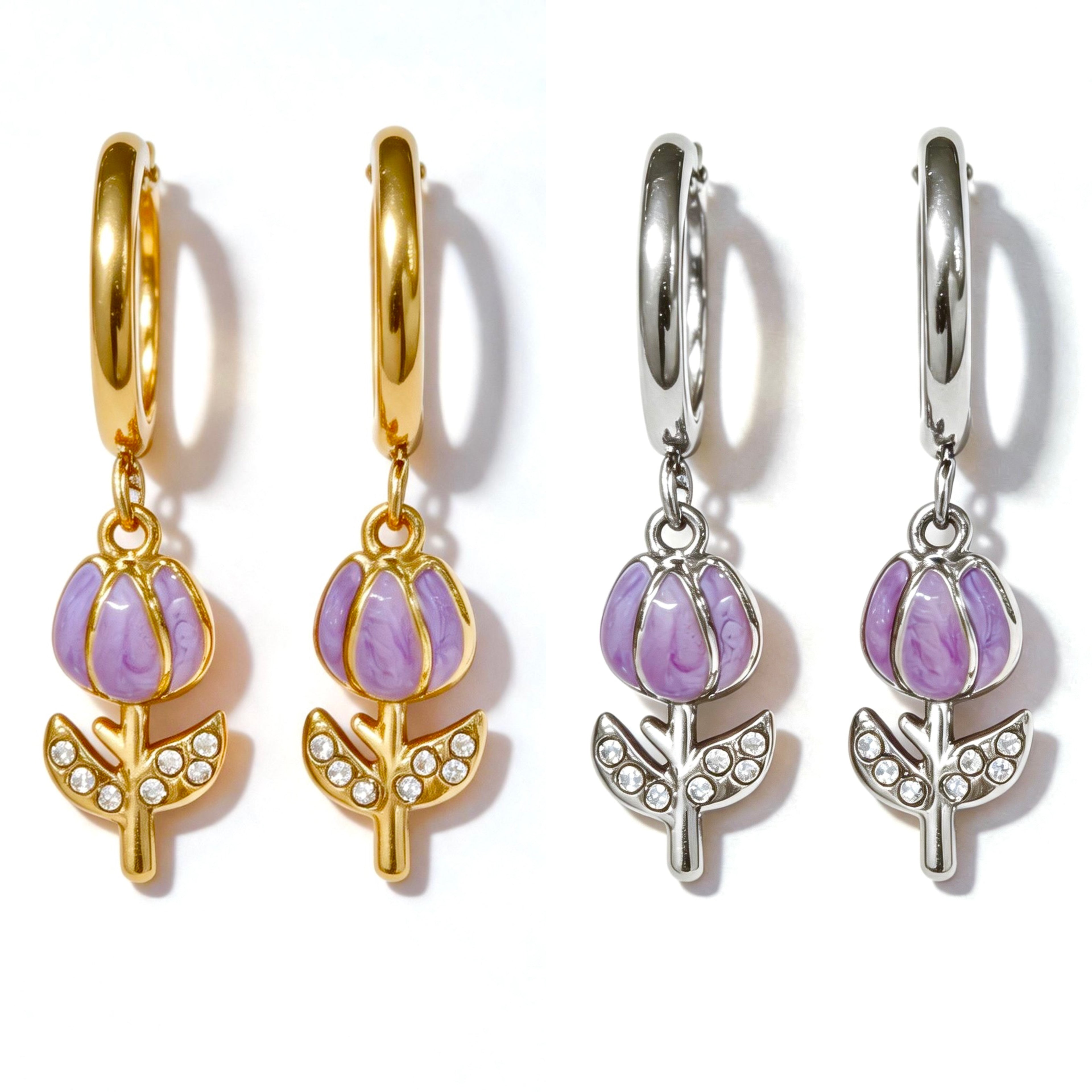 Orecchini Hoop Tulipano Pastel