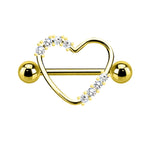Piercing Nipple Cuore con Zirconi