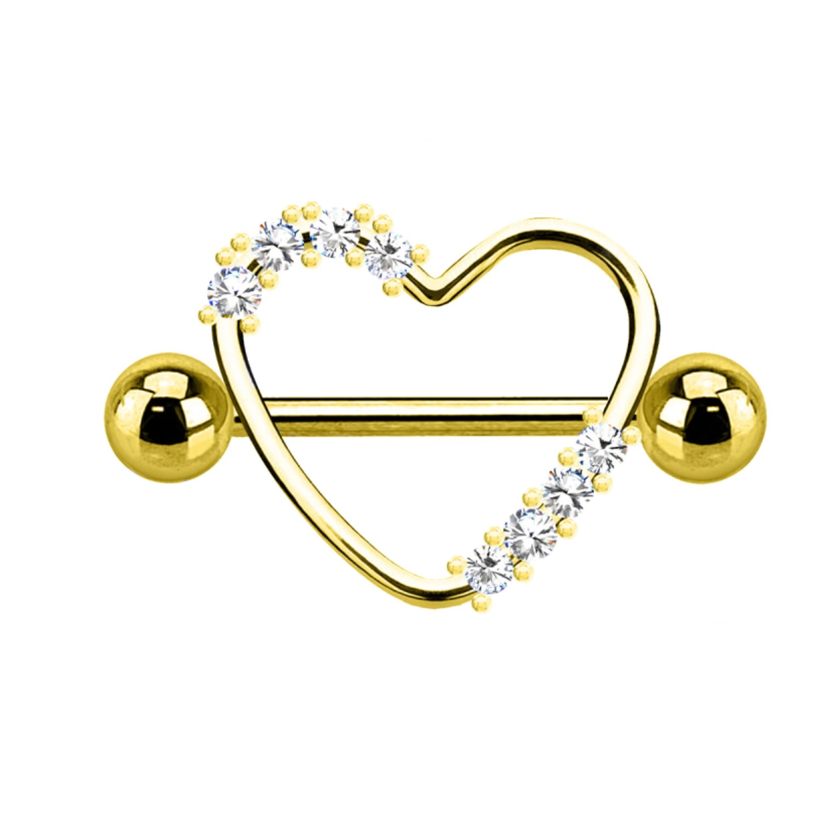 Piercing Nipple Cuore con Zirconi