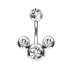 Piercing Ombelico Tris Zircone