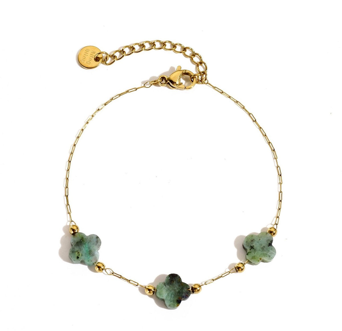 Bracciale pietre naturali - Quadrifoglio