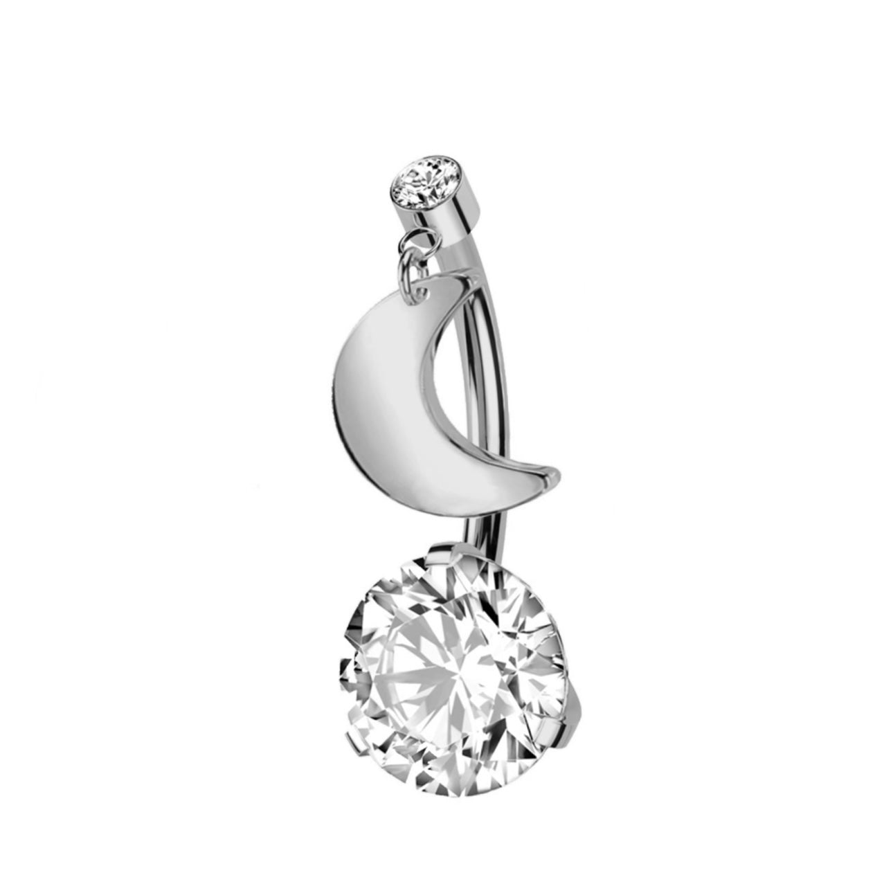 Piercing Ombelico Luna e Zircone