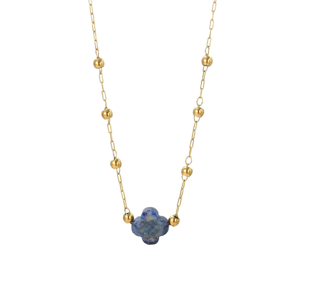 Collana pietra naturale - Quadrifoglio