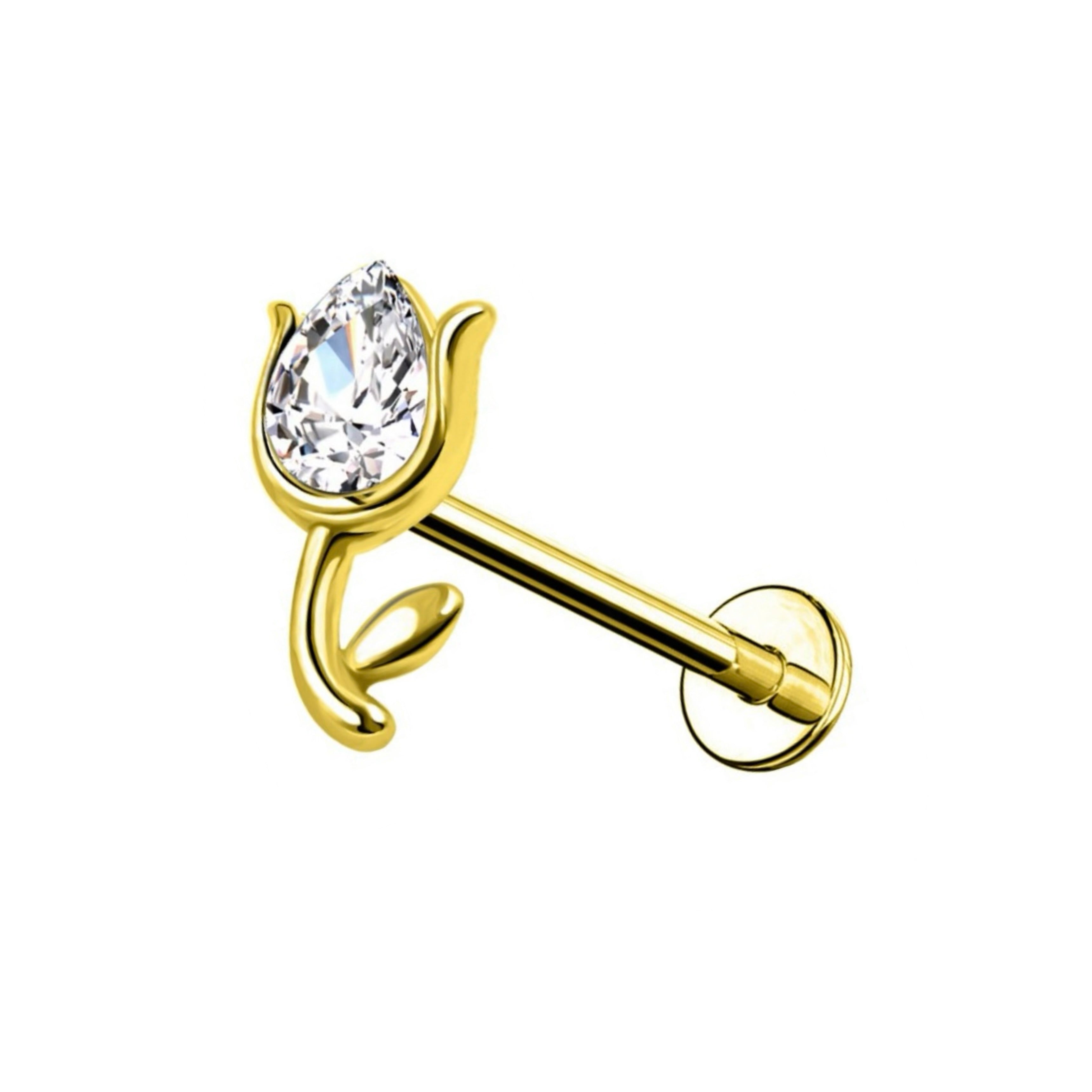 Piercing Tulipano con zirconia