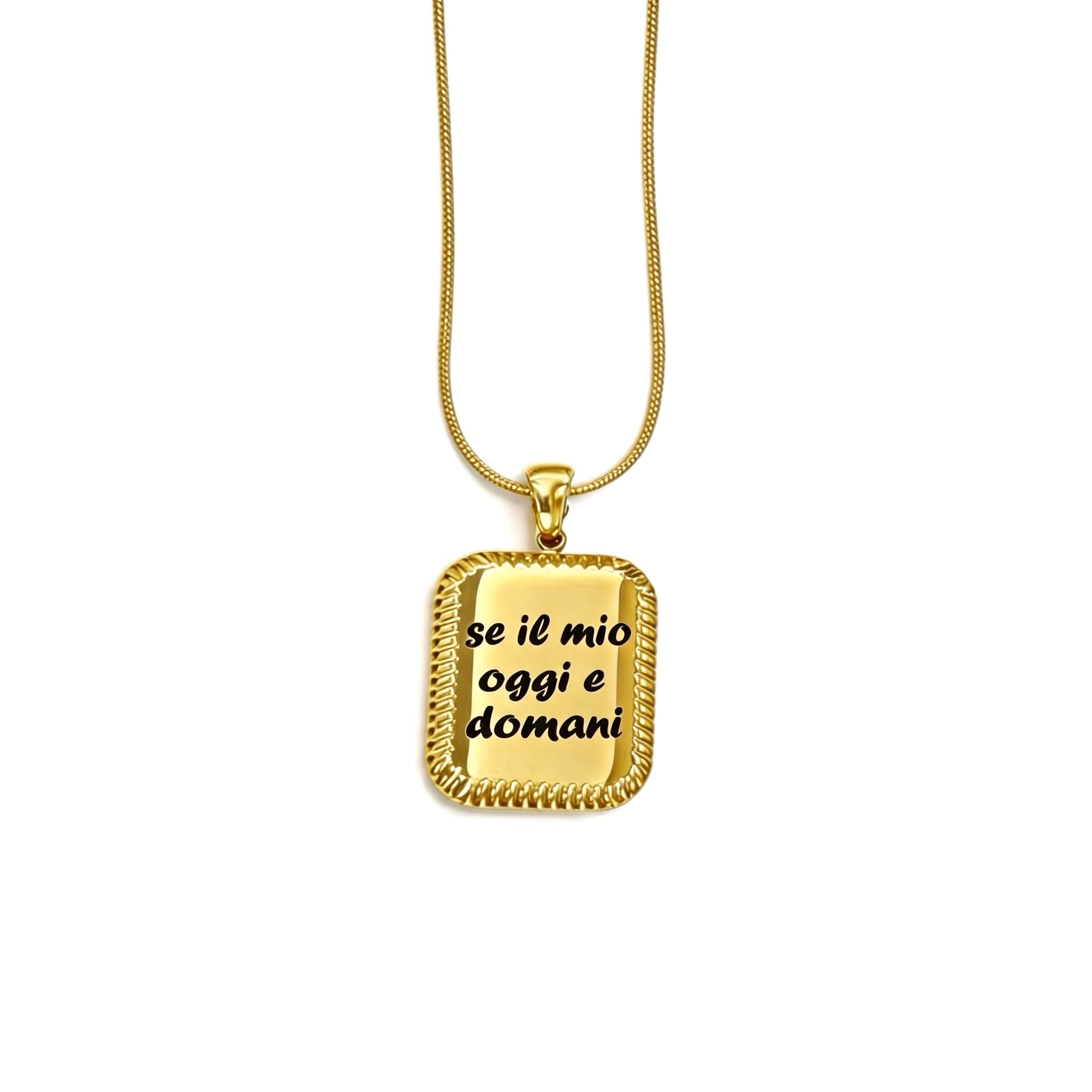 Collana Medaglia Rettangolo Personalizzabile