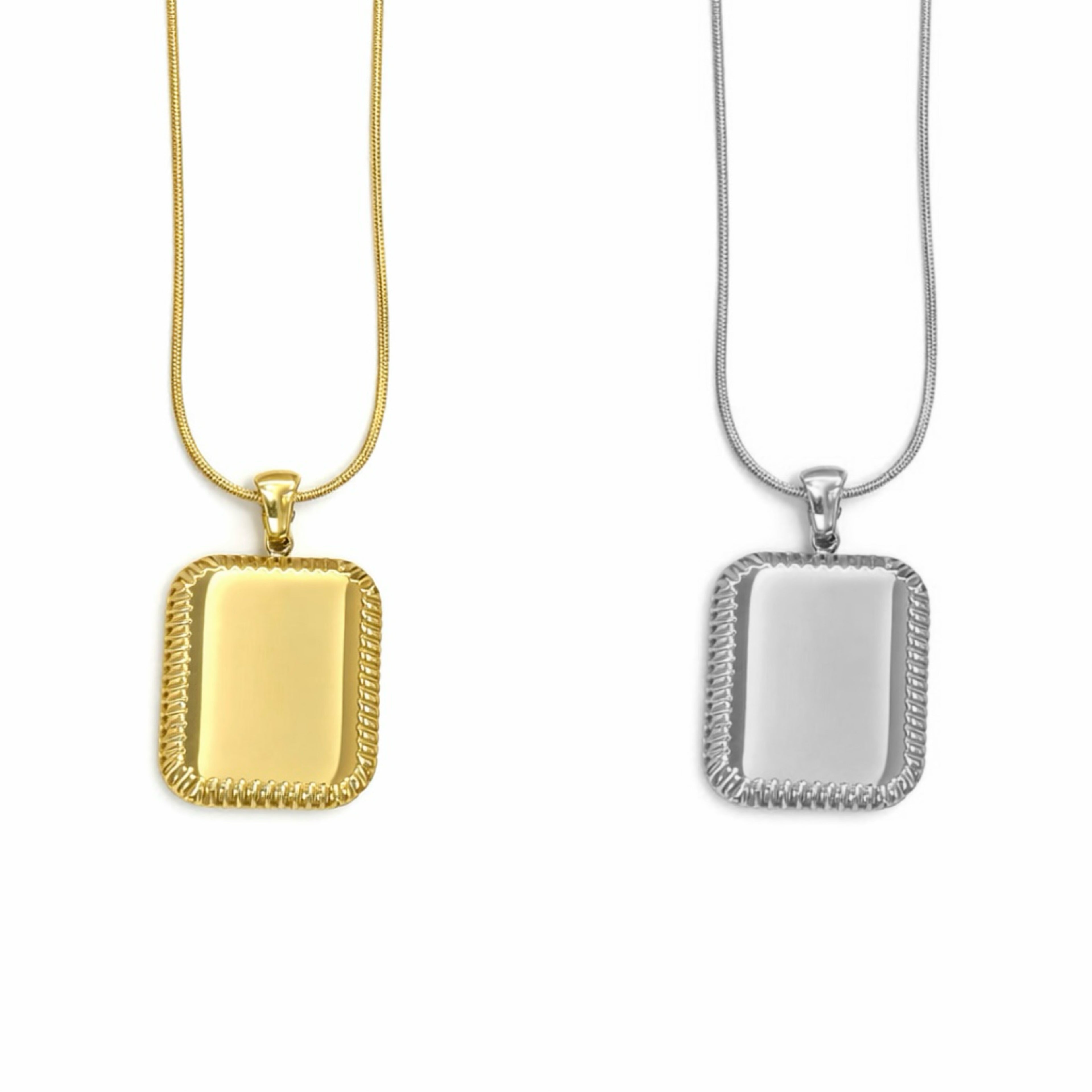 Collana Medaglia Rettangolo Personalizzabile