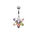 Piercing Ombelico Fiore Zircone