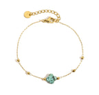 Bracciale Pietra Naturale - Monoquadrifoglio