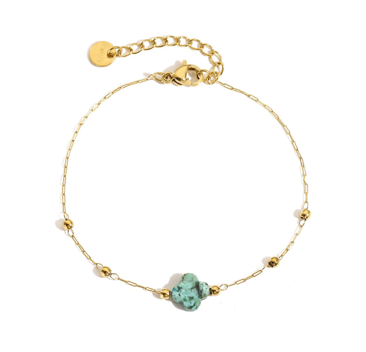 Bracciale Pietra Naturale - Monoquadrifoglio