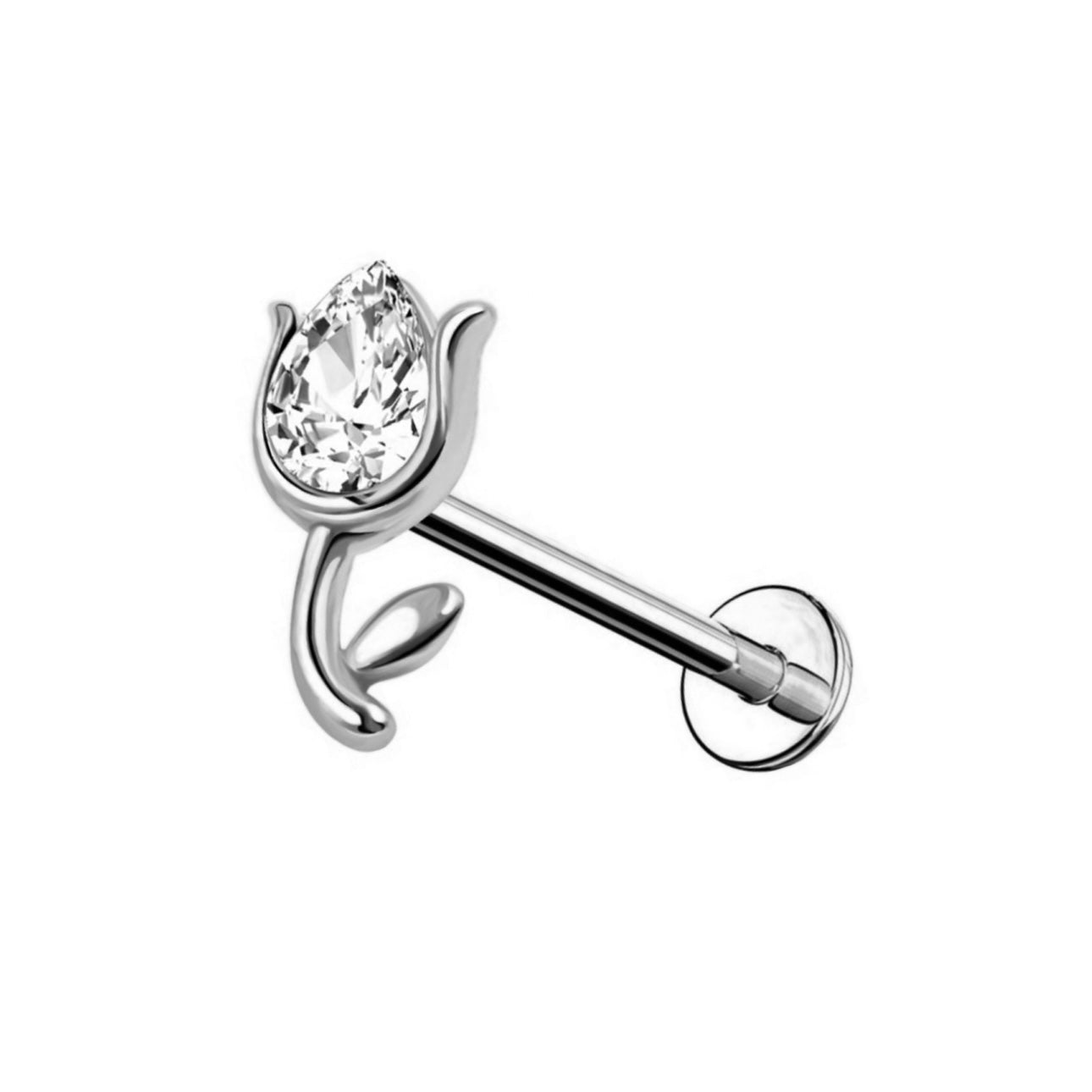 Piercing Tulipano con zirconia