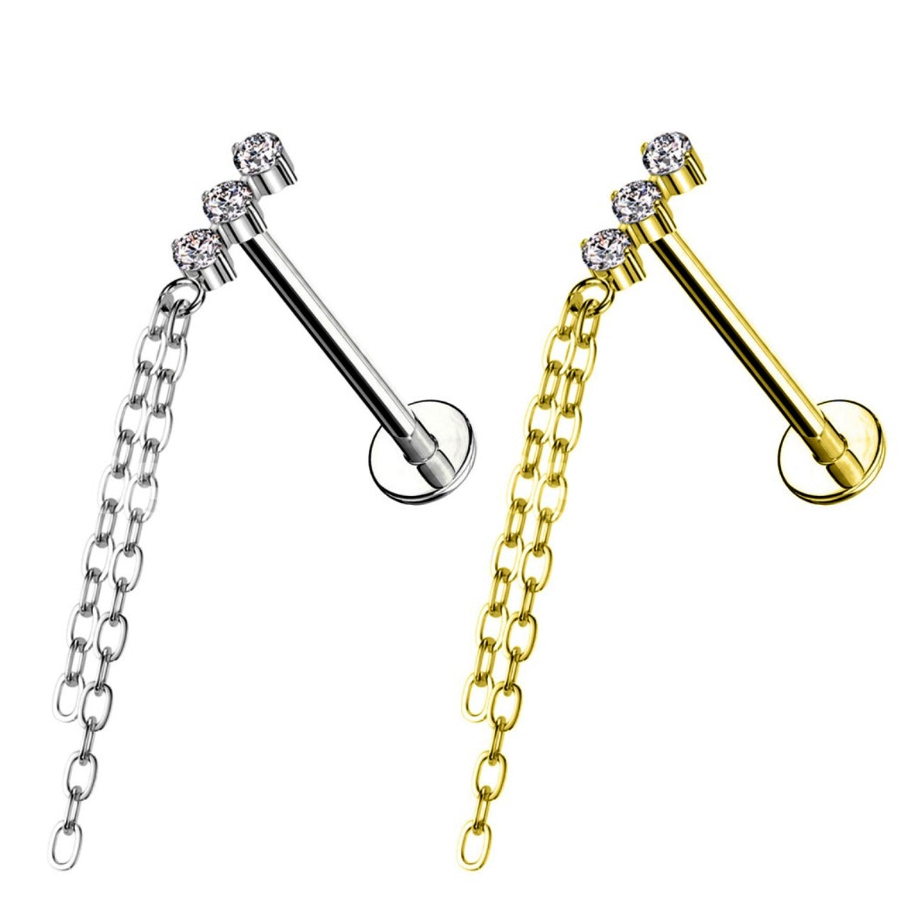 Piercing Barra Luce con catena