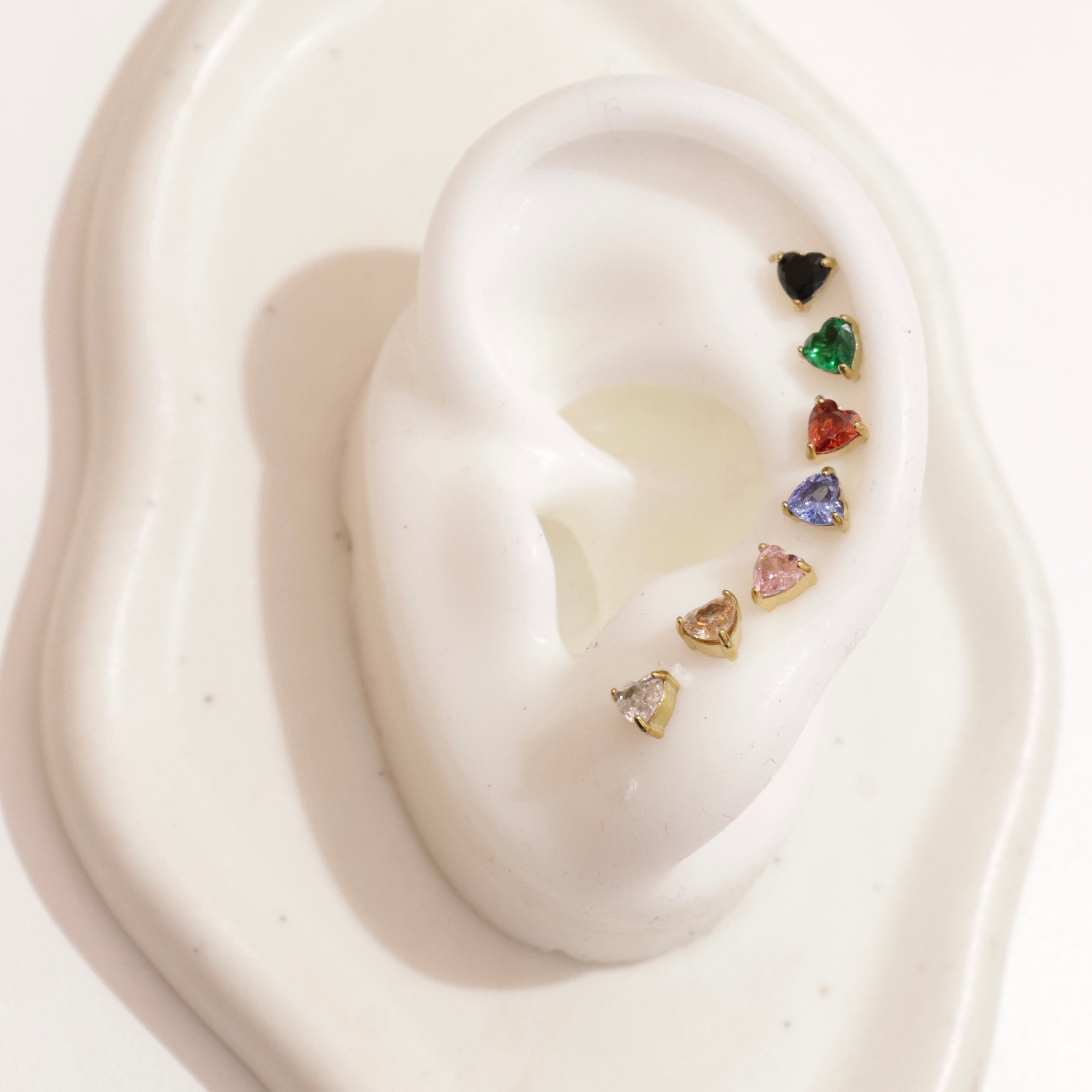 Orecchini sgranelli cuori colorati