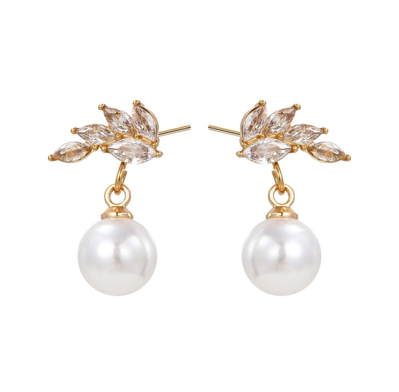 STOP&GO-Orecchini foglia con perla