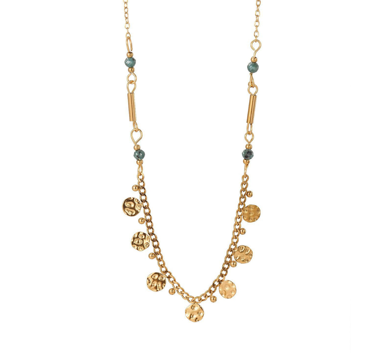 Collana con pietre naturali - verde sfumato