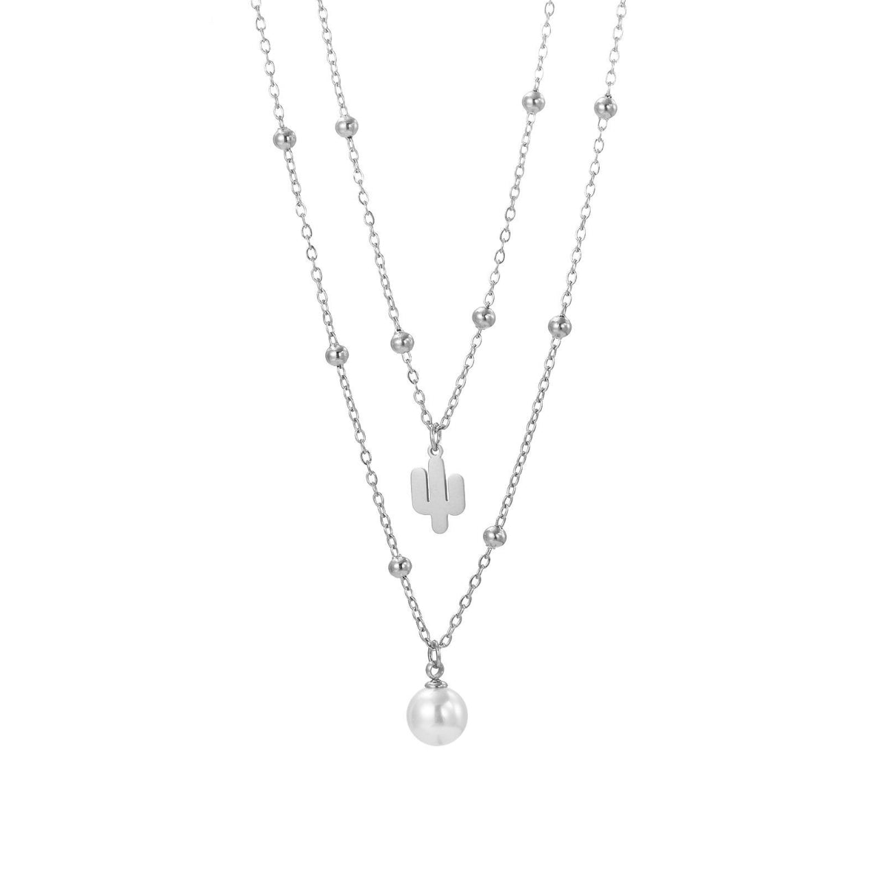 STOP&GO-Collana doppia cactus e perla