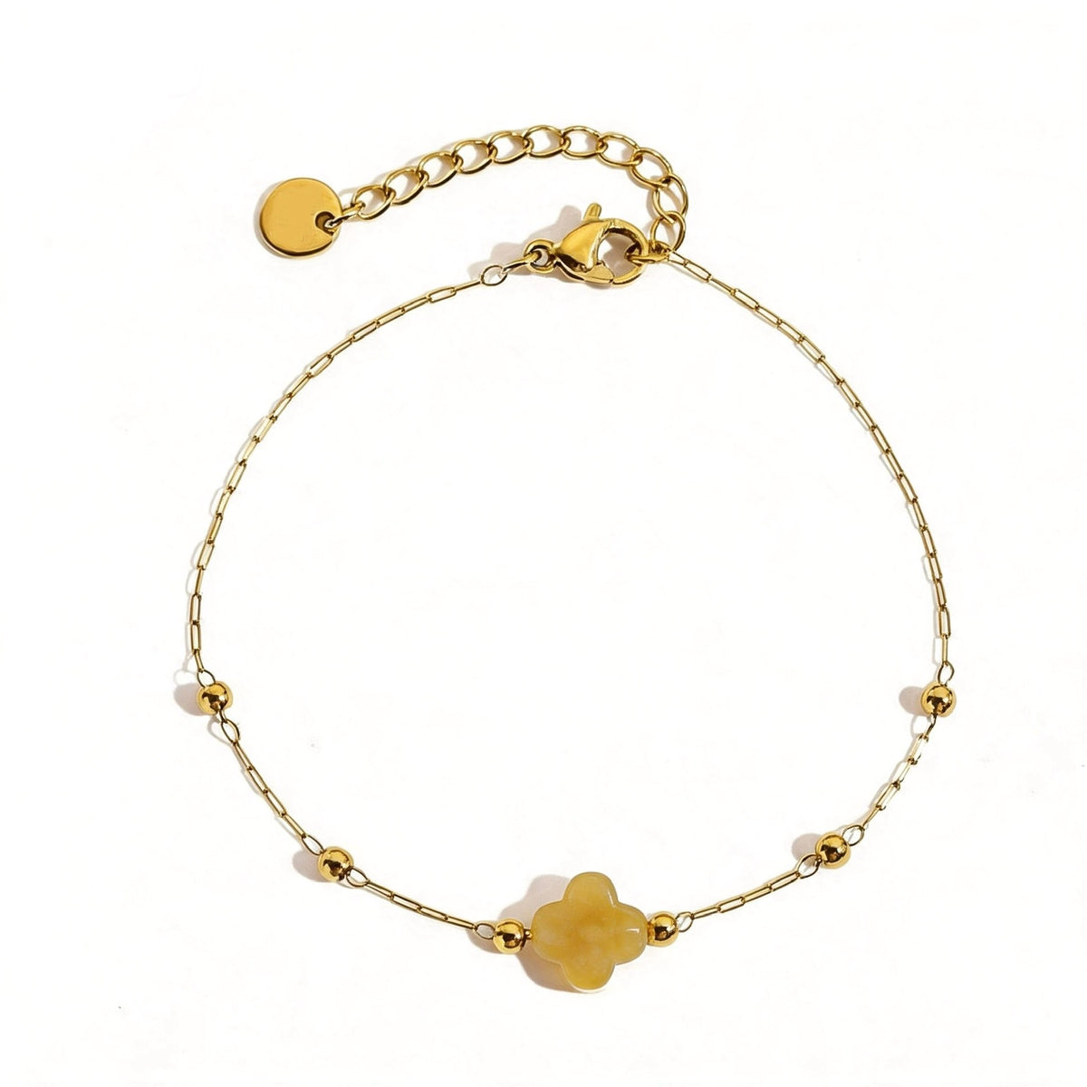 Bracciale Pietra Naturale - Monoquadrifoglio