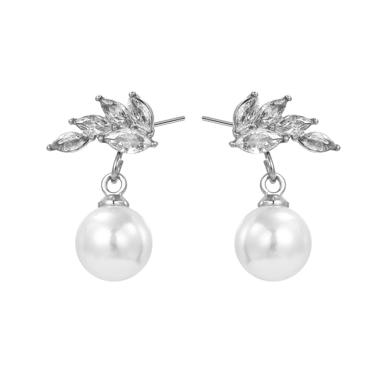 STOP&GO-Orecchini foglia con perla