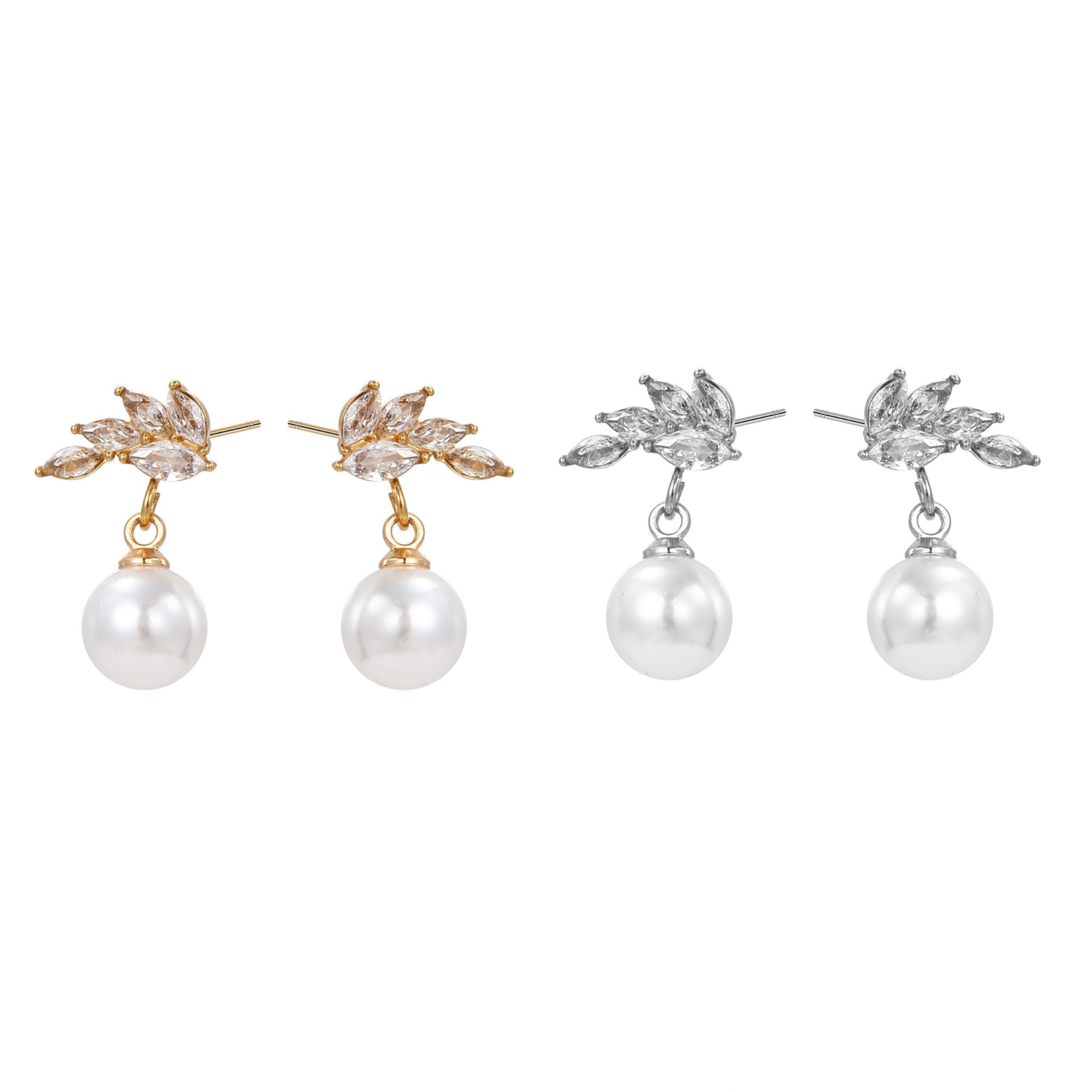 STOP&GO-Orecchini foglia con perla