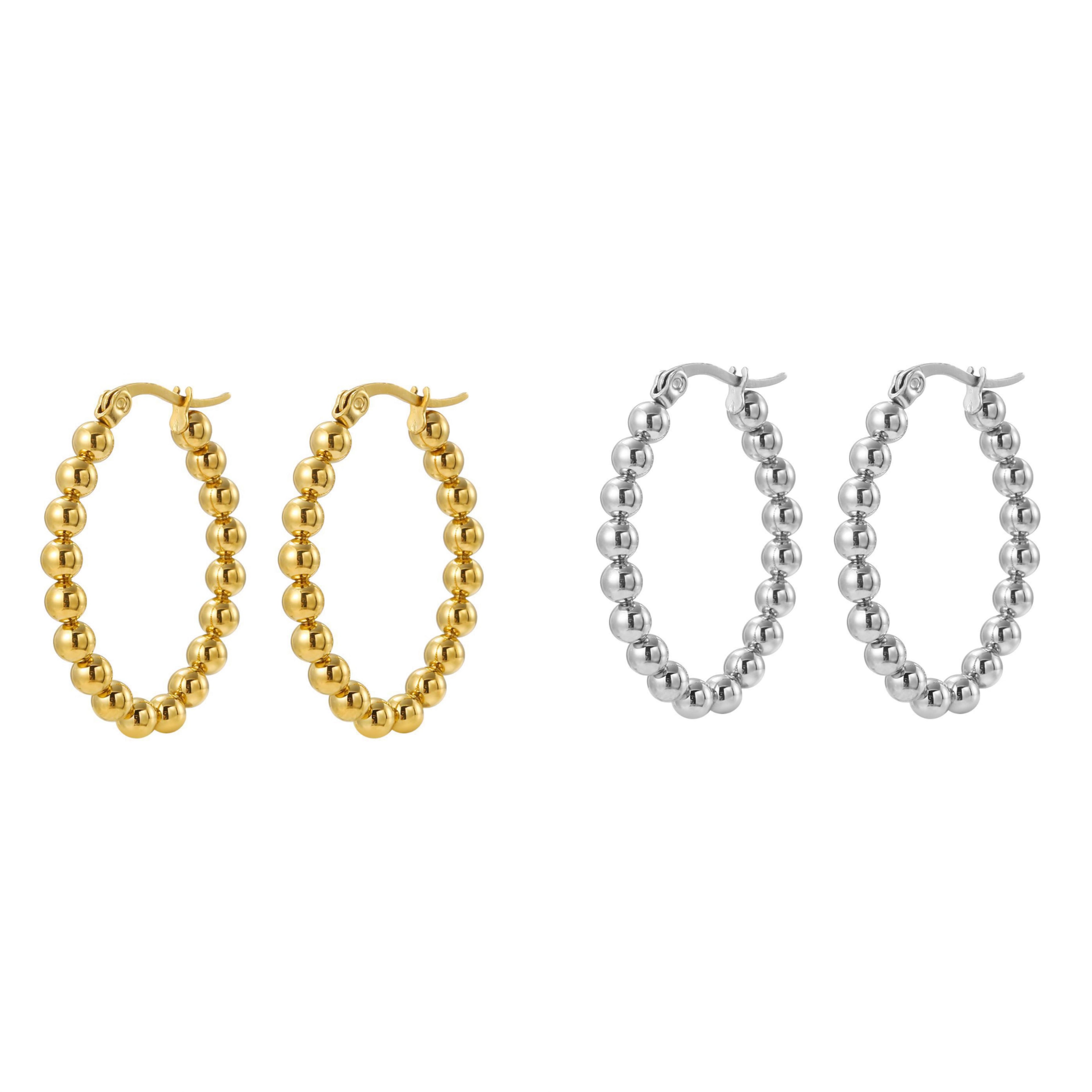 STOP&GO-Orecchini infinity ball ovale