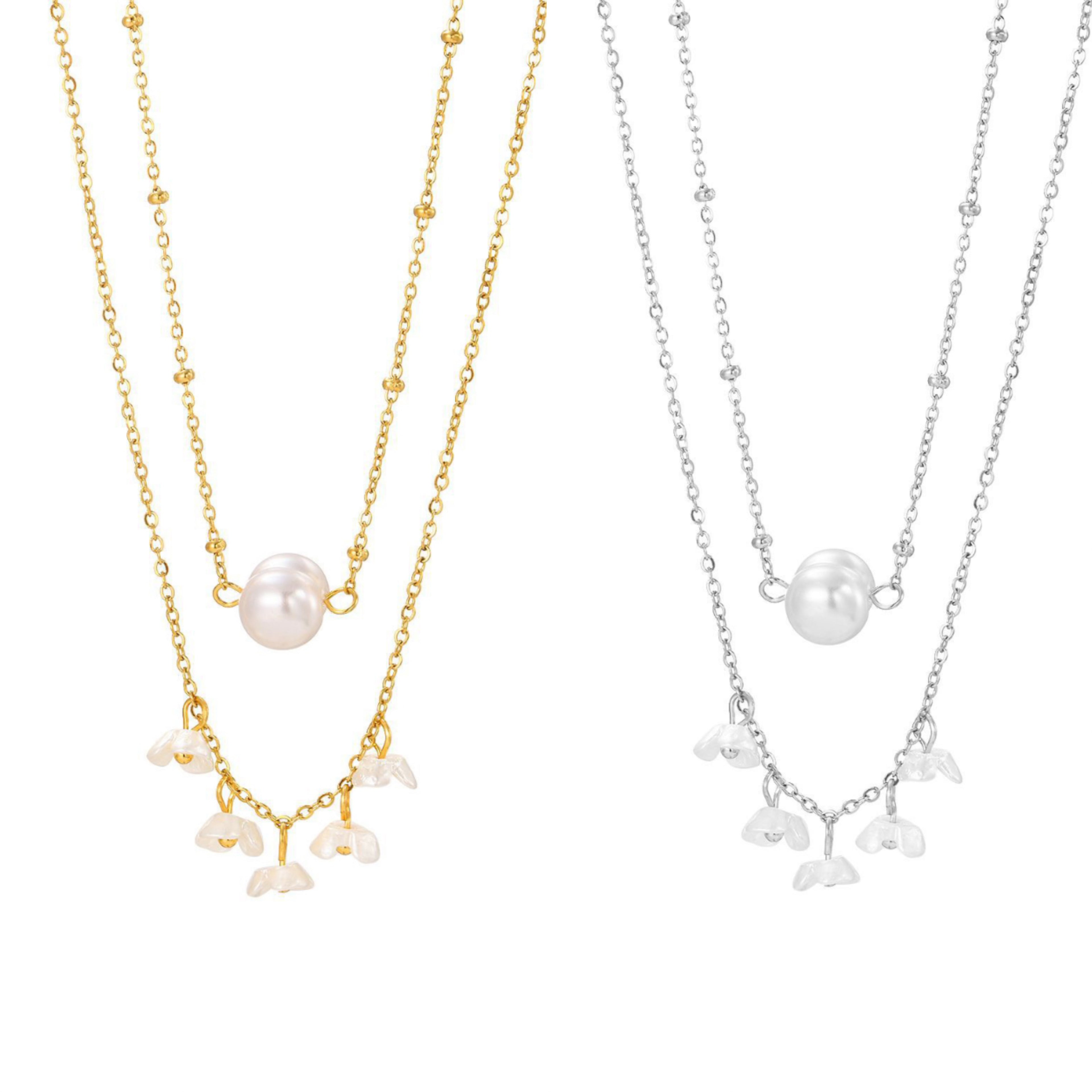 STOP&GO-Collana doppia pioggia delle perle