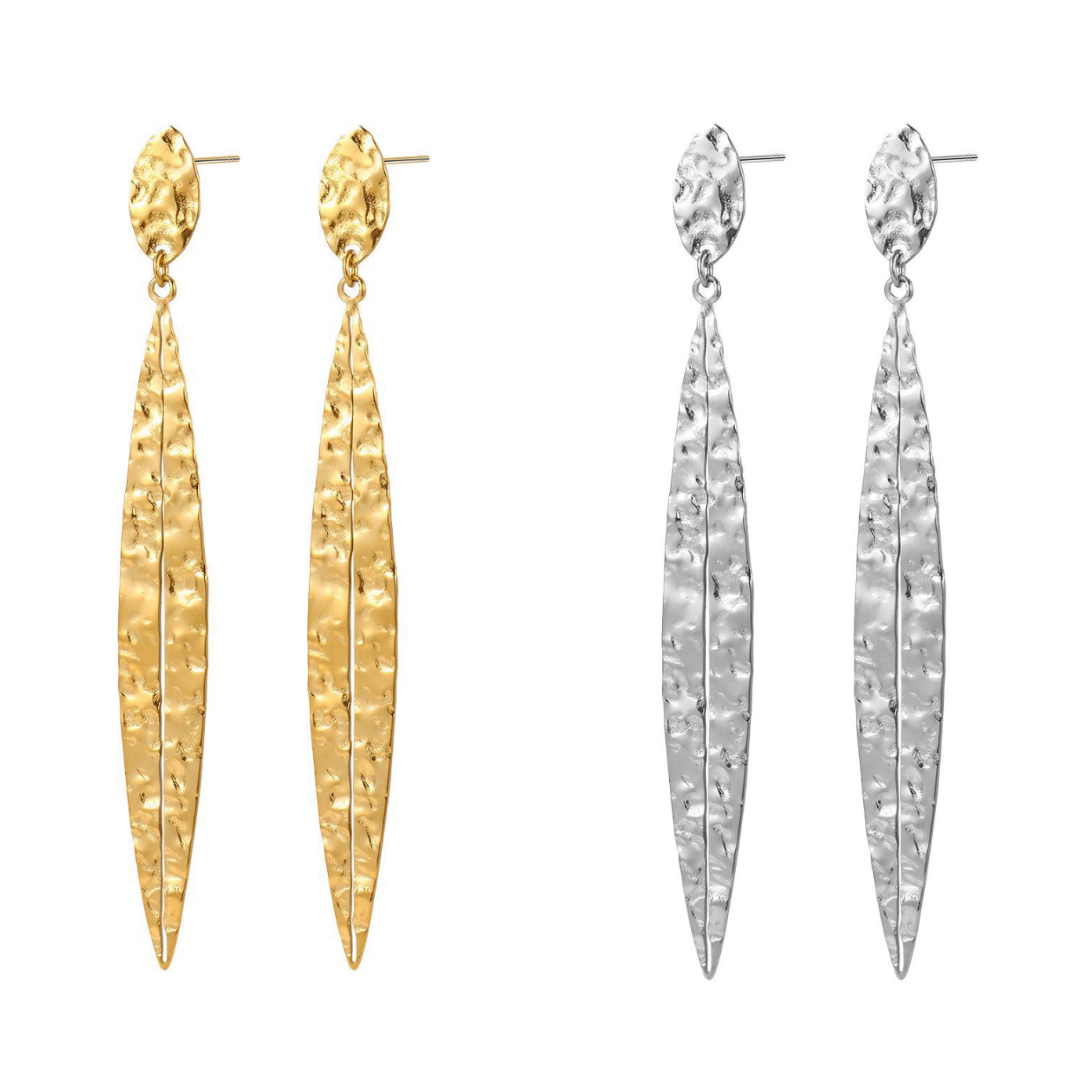 STOP&GO-Orecchini Foglia Allungata