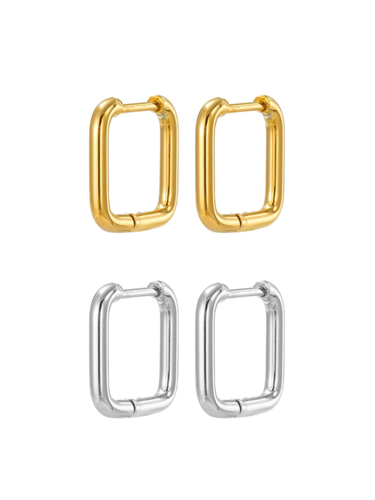 STOP&GO-Orecchini Hoop Quadrato