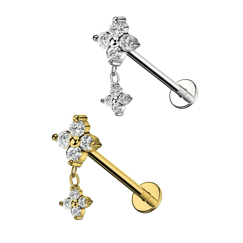 Piercing Fior di Quattro zirconi