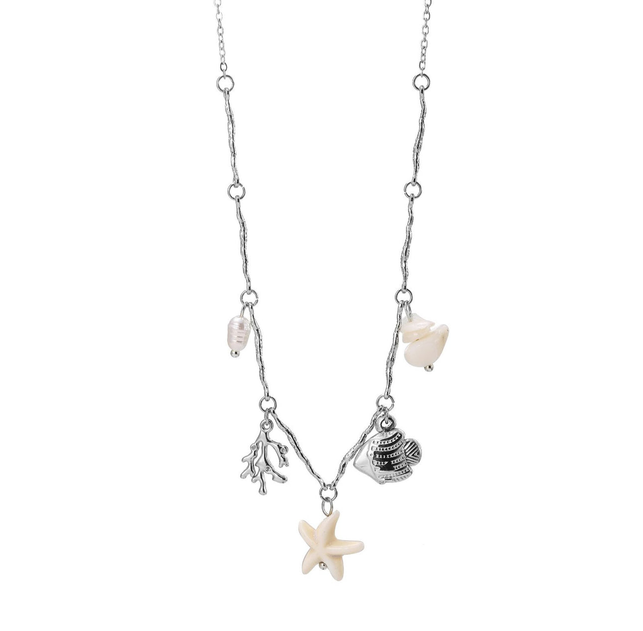 Collana Multicharm Stella Marina White
