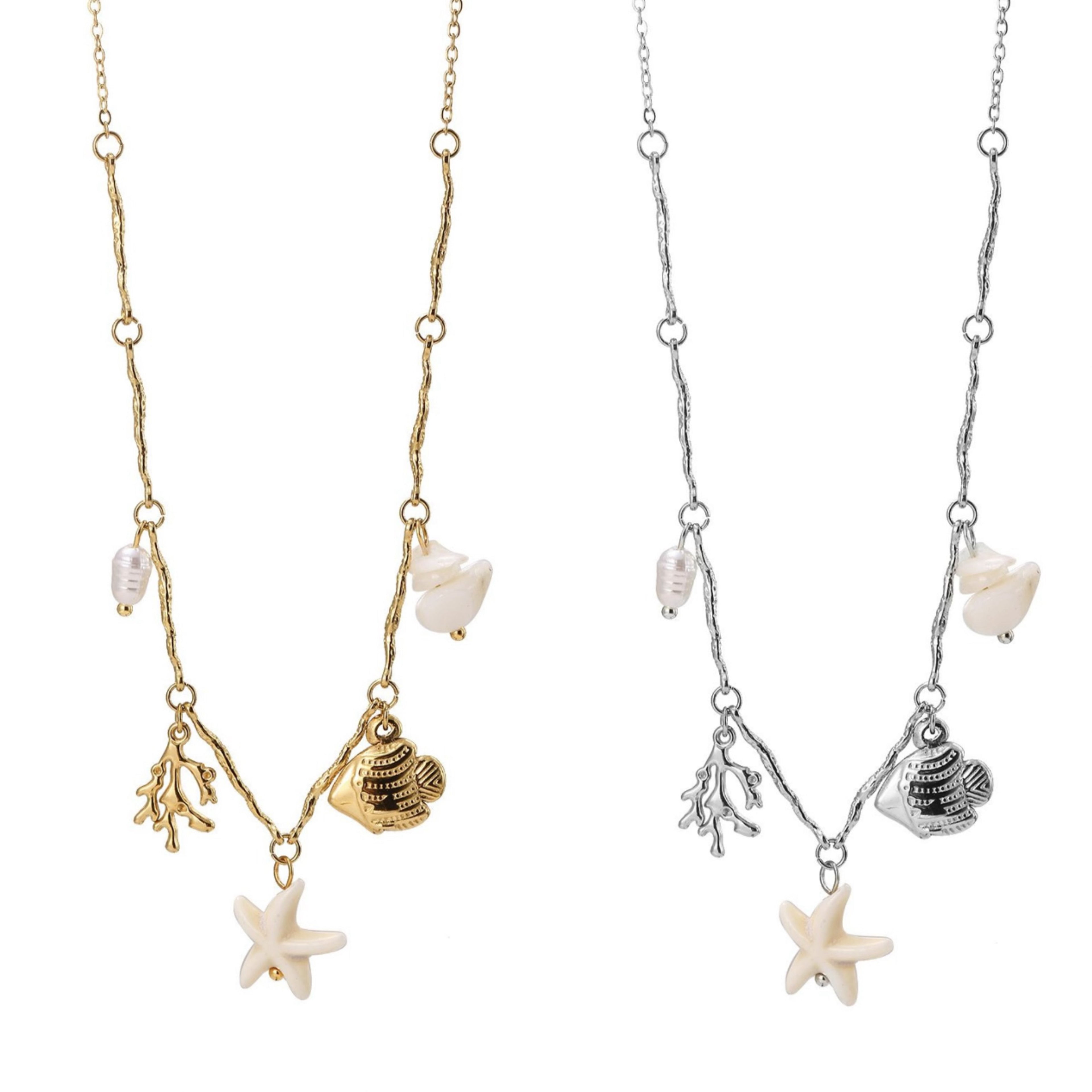 Collana Multicharm Stella Marina White