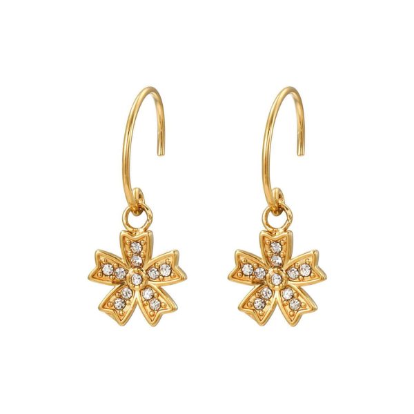 Orecchini Pendenti con Fiore di Zirconi