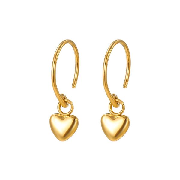 Orecchini a Cerchio con Cuore Pendente