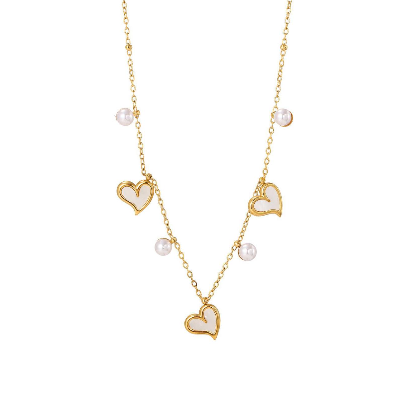 Collana Cuori di Madreperla e Perle