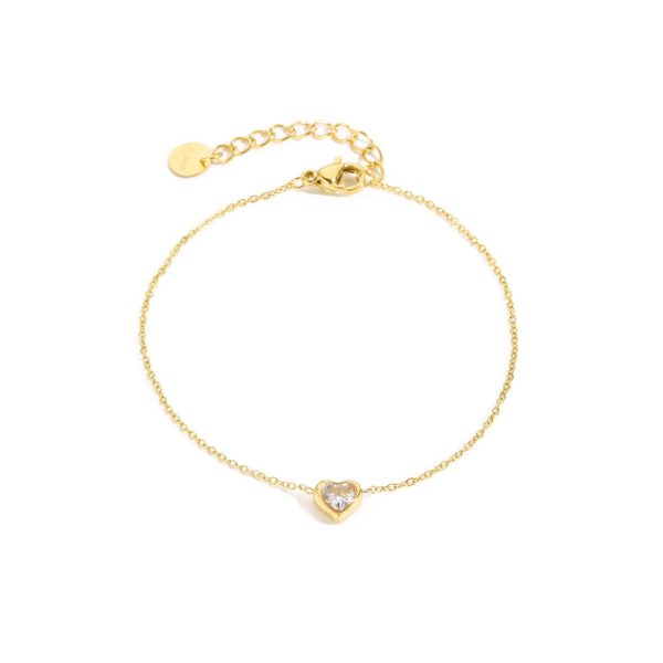 Bracciale con cuore di zircone
